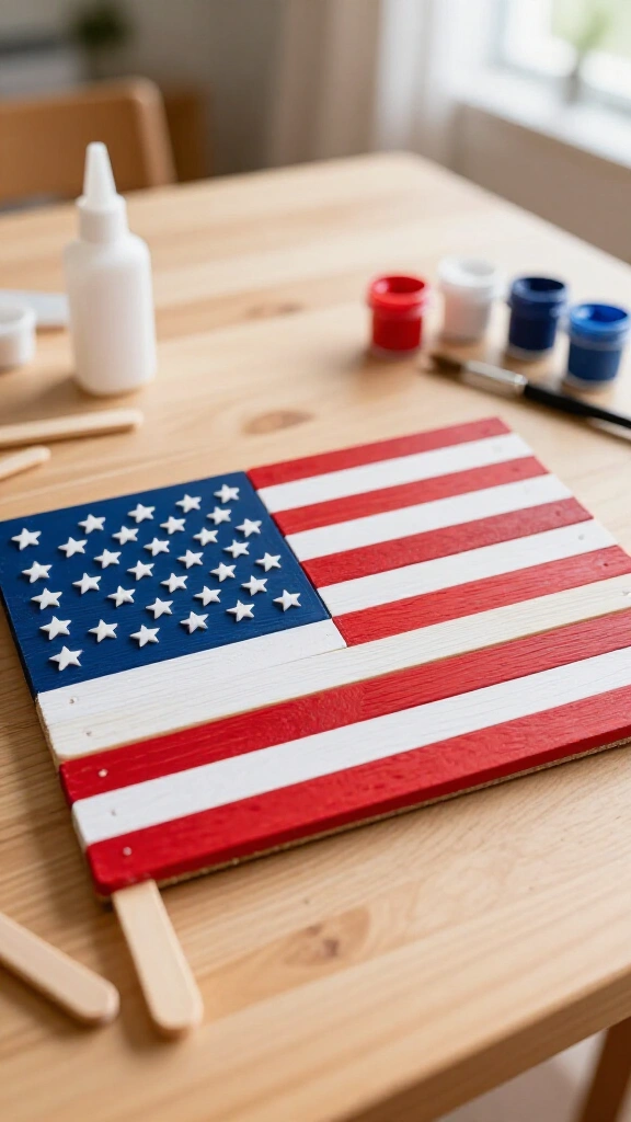 Popsicle stick American flag