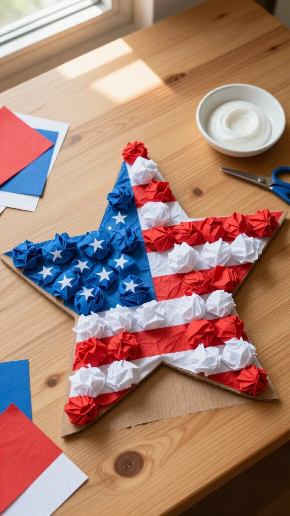 Tissue paper American flag star