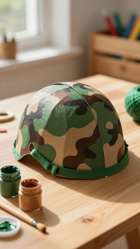 Paper bowl army helmet