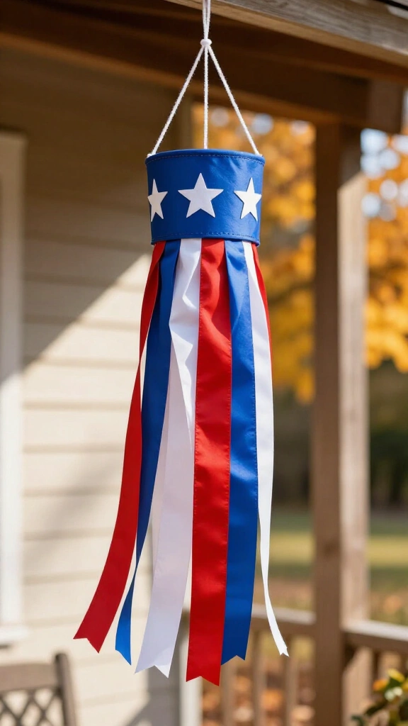 Patriotic ribbon windsock