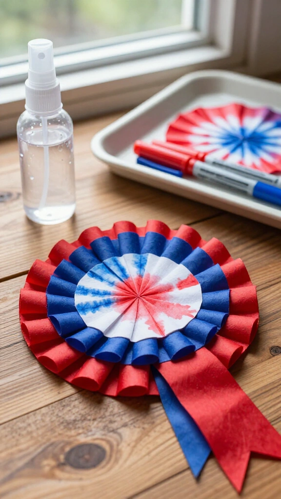Coffee filter patriotic rosette