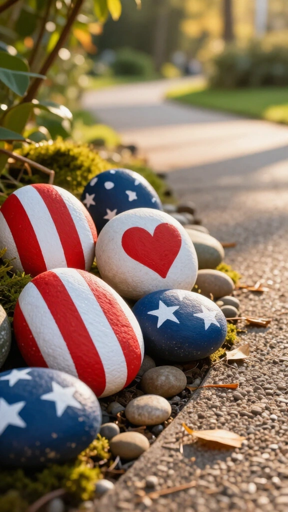 Painted rock gratitude markers