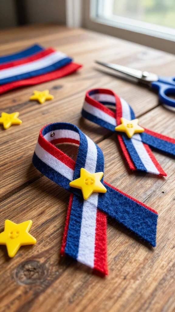 Felt ribbon lapel pins