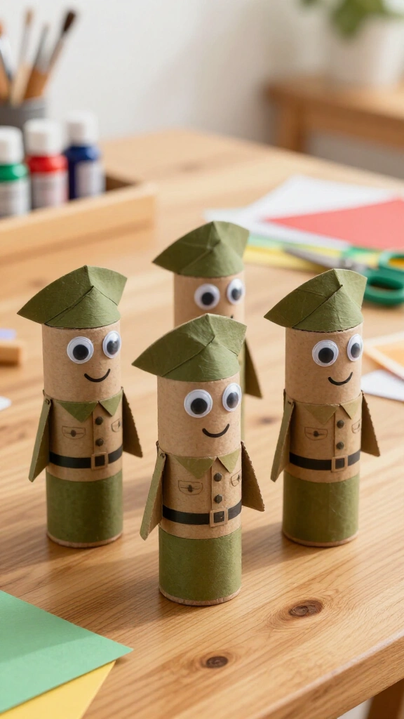 Cardboard tube soldier craft