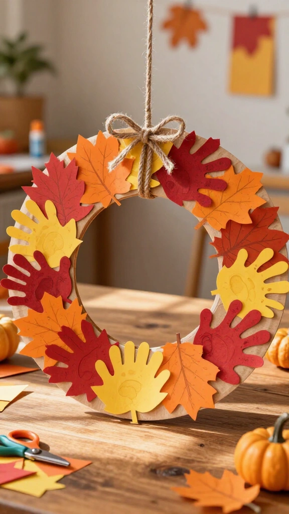 Construction paper gratitude wreath