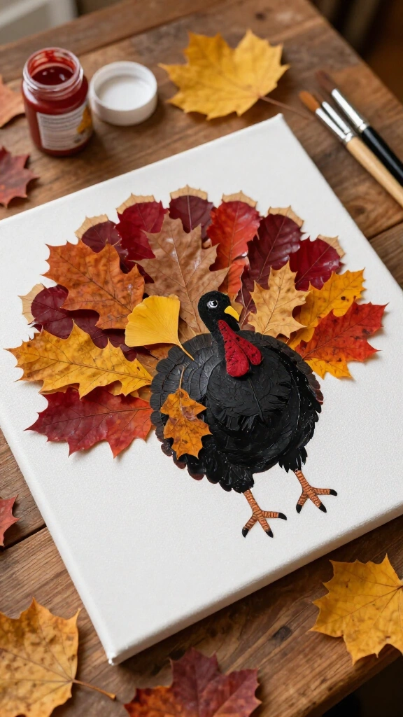Dried Botanical Leaf Turkey Canvas