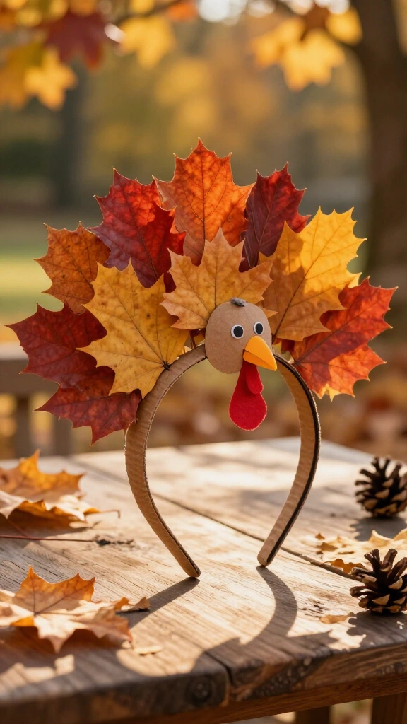Real leaf fall foliage headband