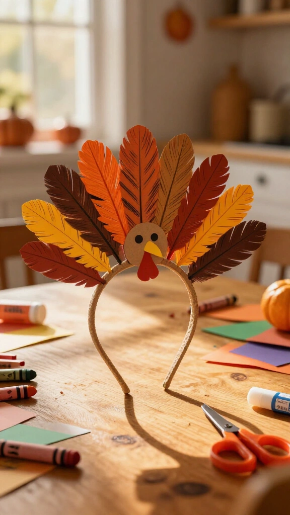 Printable feather template turkey hat