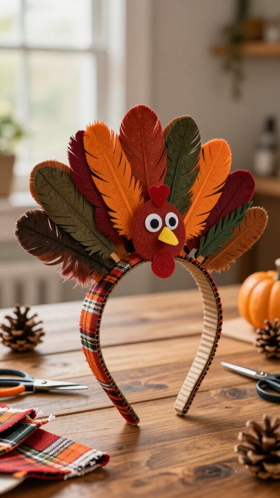 Cardboard and scrap fabric turkey band