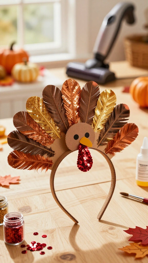 Glitter and sequins glam turkey crown