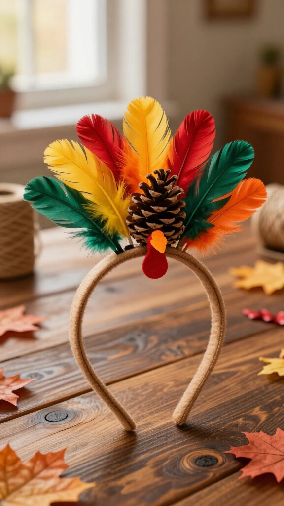Pinecone top turkey headpiece