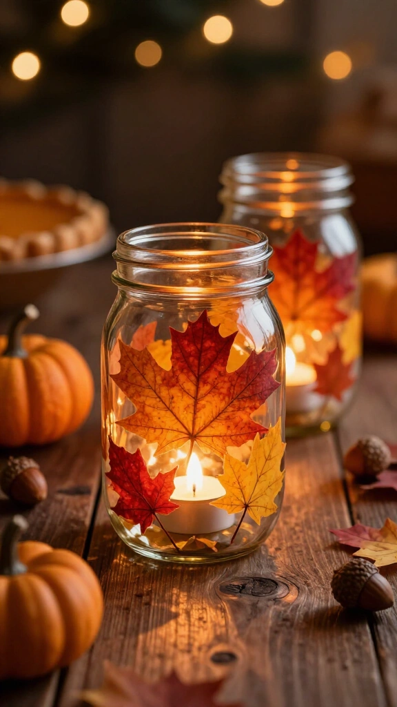 Mason jar harvest lanterns