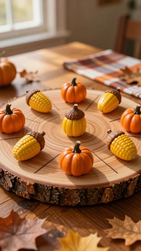 Painted acorn tic-tac-toe