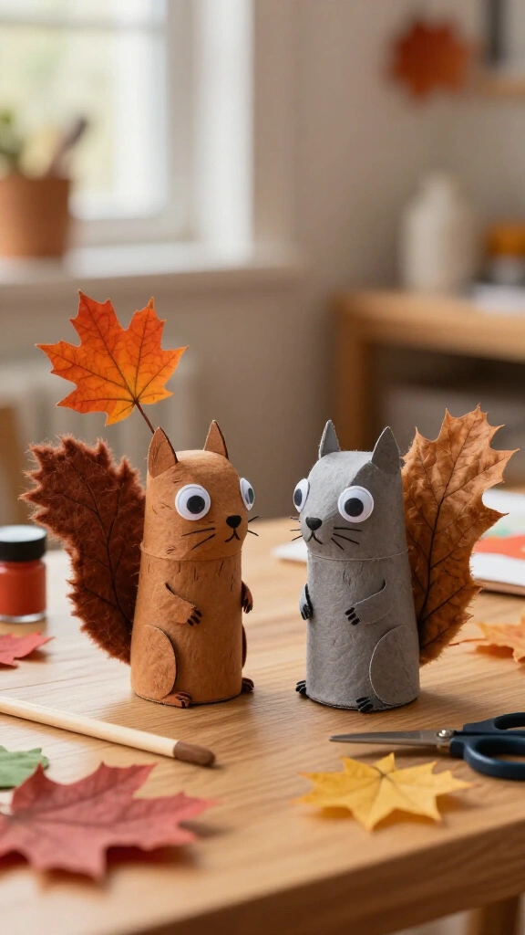Cardboard roll woodland squirrels