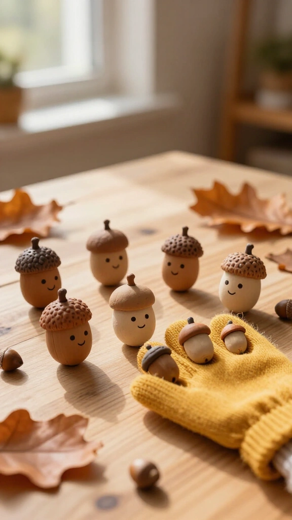 Acorn guy finger puppets