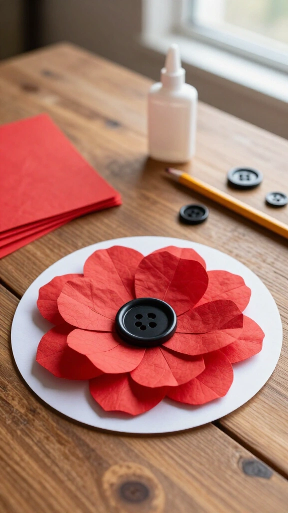 Classic tissue paper poppy