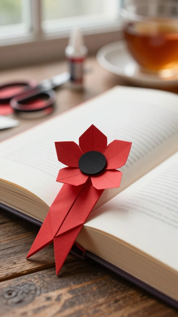 Corner poppy bookmark