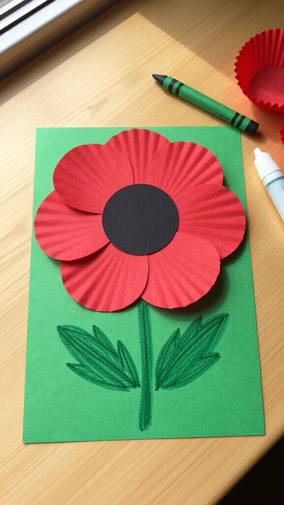 Cupcake liner poppy flower