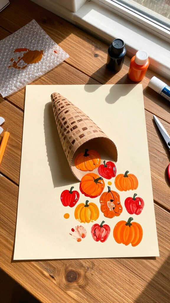 Bubble wrap printed horn of plenty