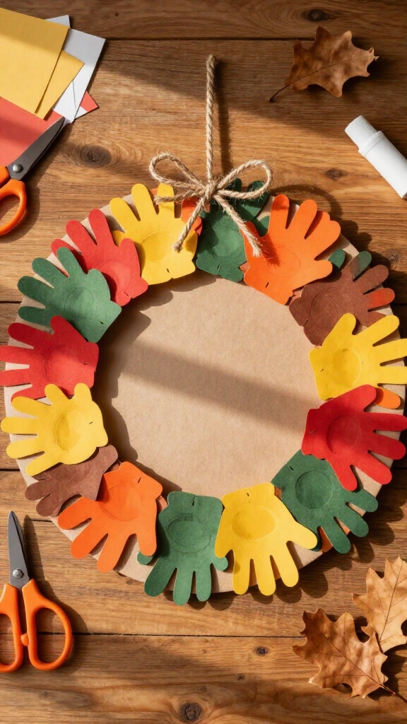 Thankful handprint wreath