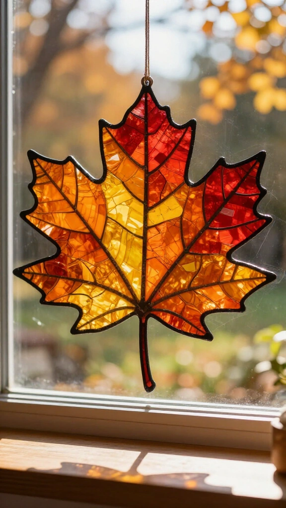 "I Am Thankful" autumn suncatcher