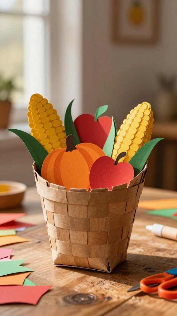 Cornucopia of thanks paper basket