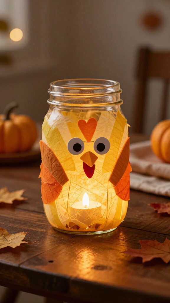 Mason Jar Turkey Lantern