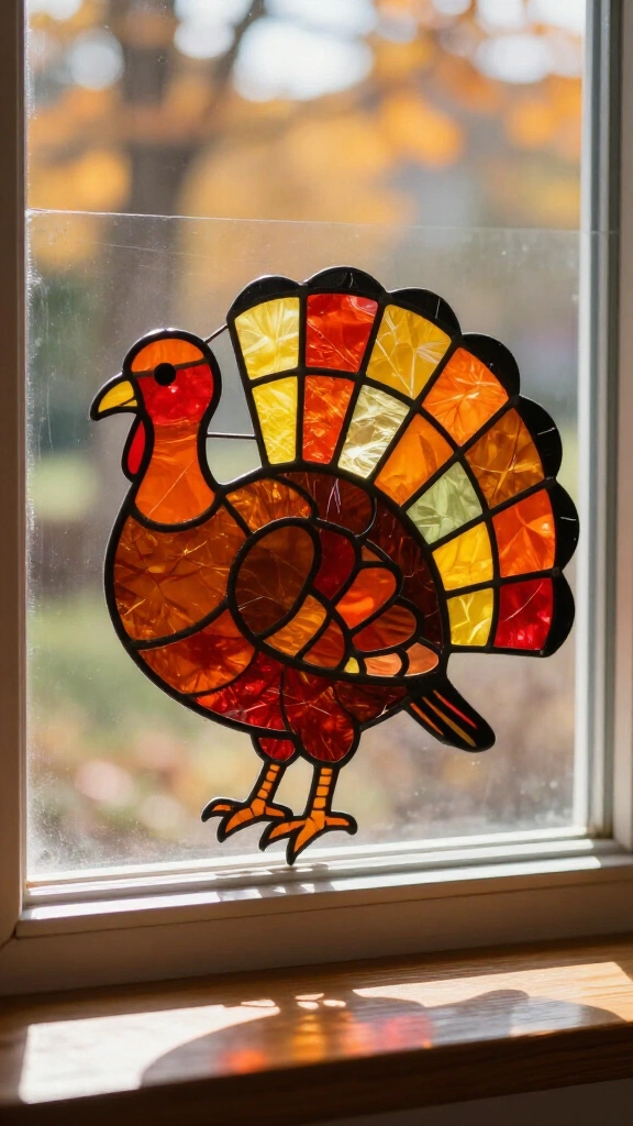 Suncatcher Stained Glass Turkey
