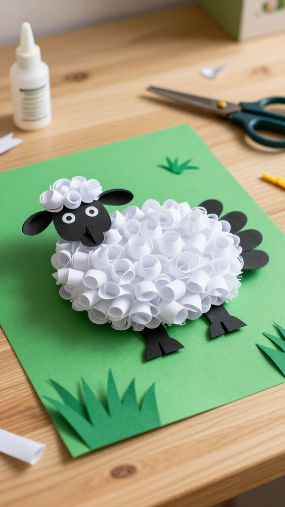 Shredded Paper Barnyard Sheep