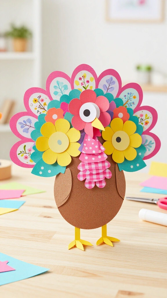 Scrapbook Paper Flower Bouquet