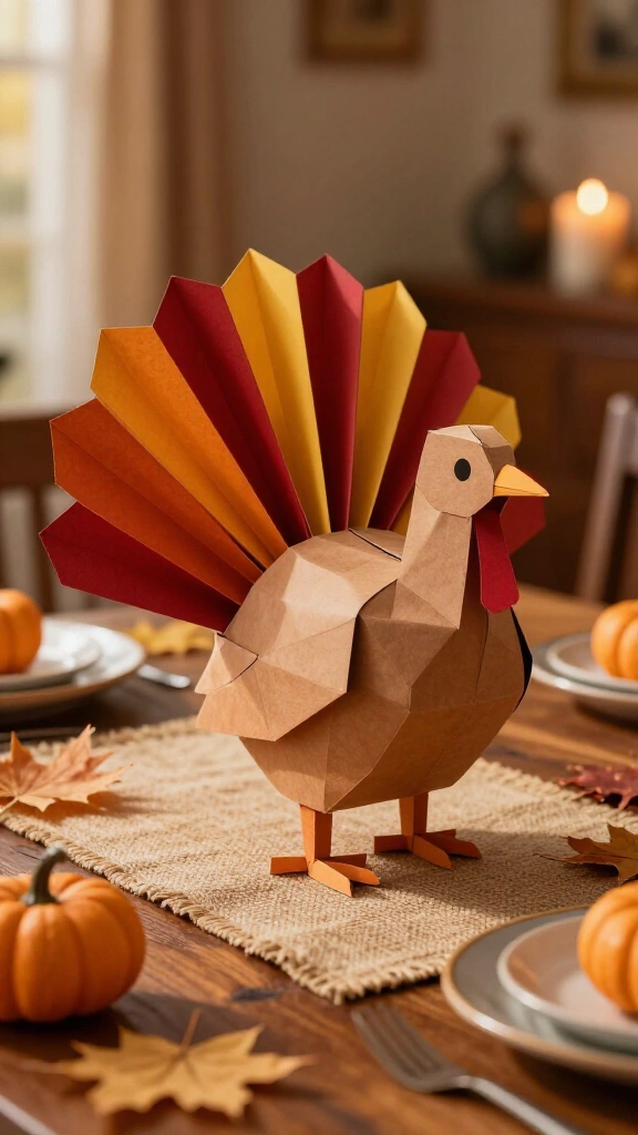 Folded accordion 3D turkey body