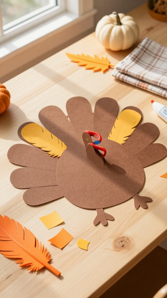 Easy bowling pin turkey cutout