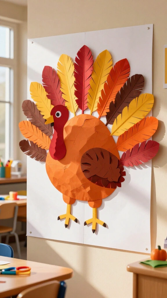 Giant classroom wall turkey template