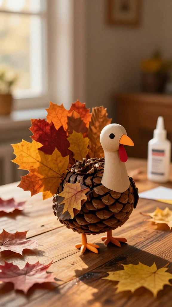 Natural pinecone-top turkey outline