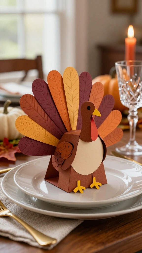 Thanksgiving place card turkey template