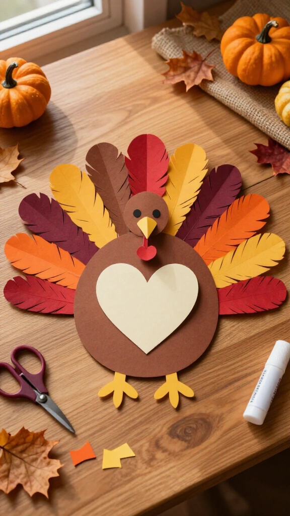 Grateful heart turkey body template