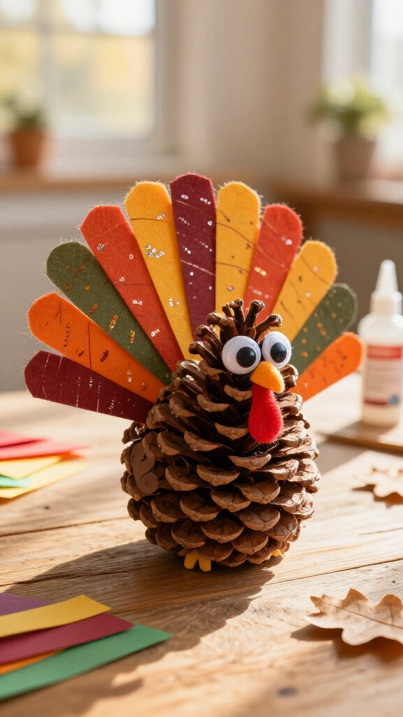Pinecone gratitude turkey