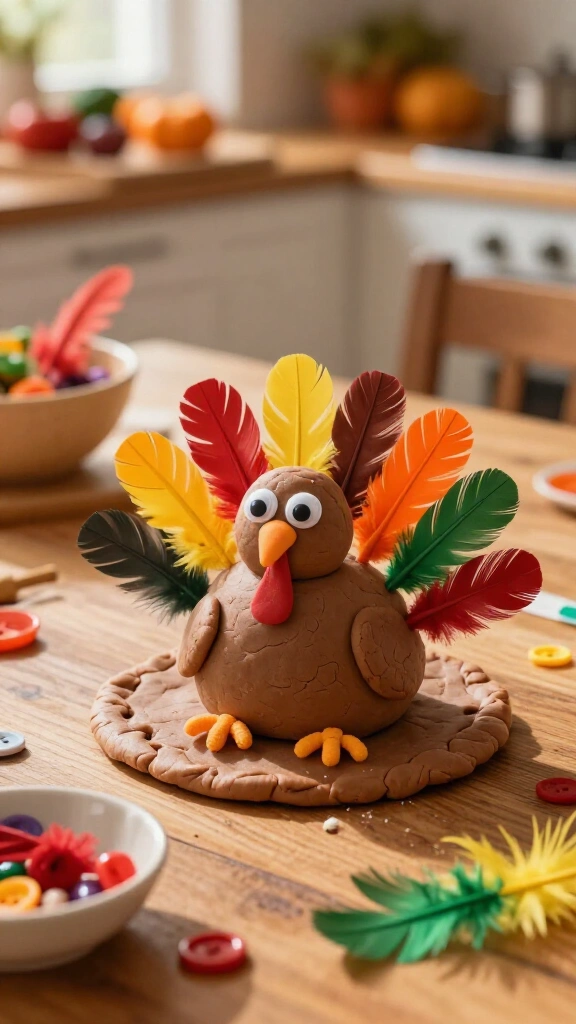 Playdough gratitude turkey station