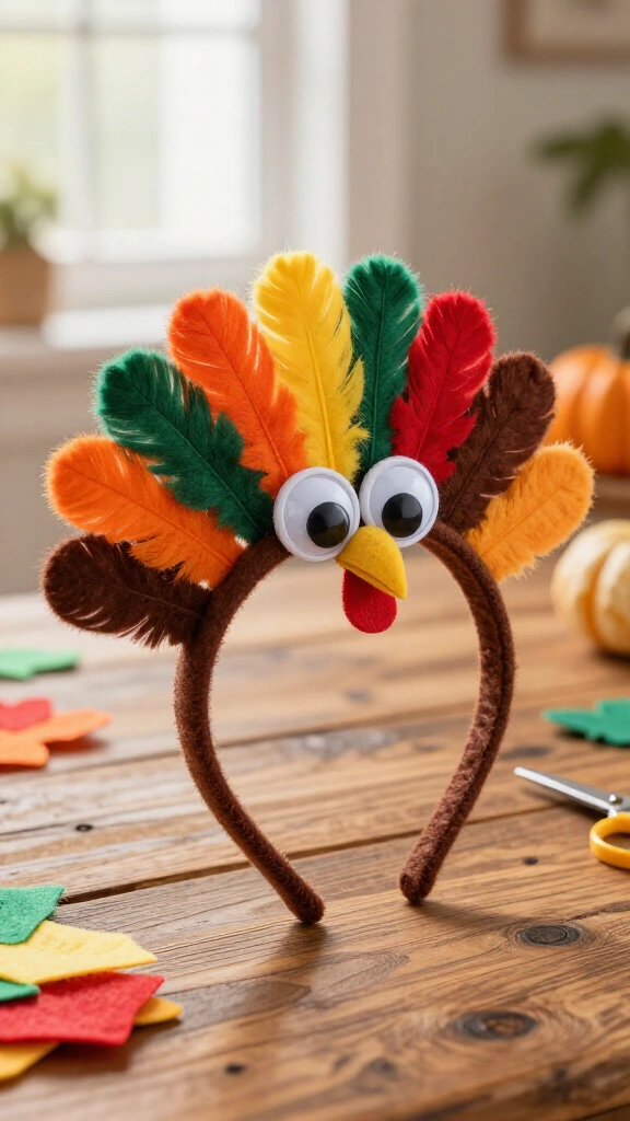 Googly eye felt turkey beret