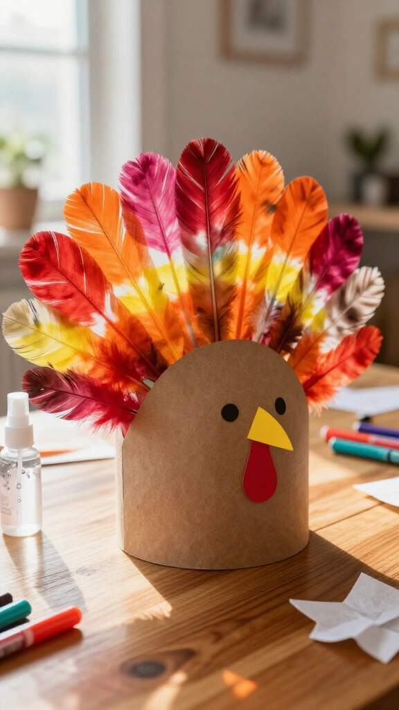 Tie-dye coffee filter turkey crown