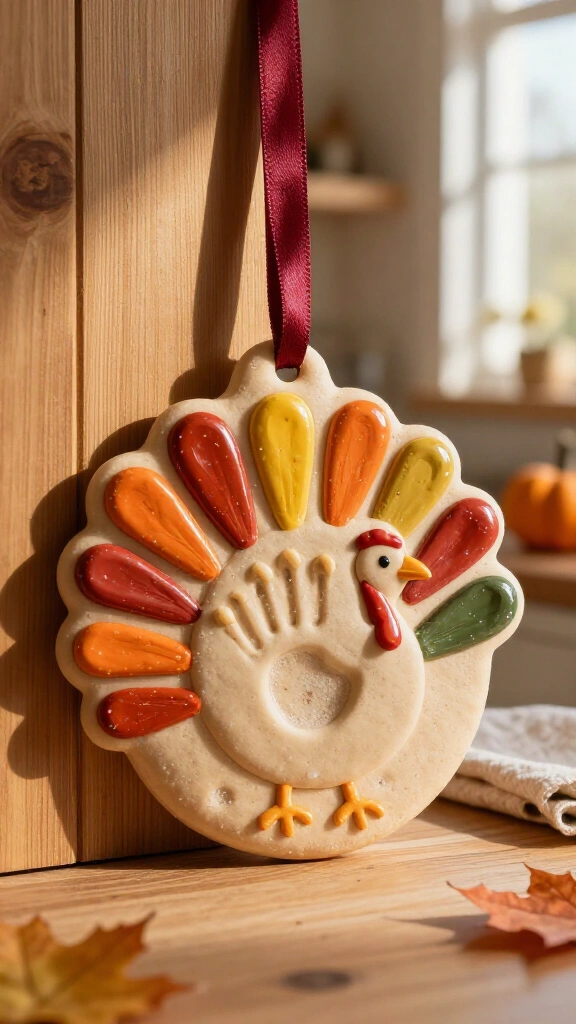 Salt dough handprint turkey keepsake