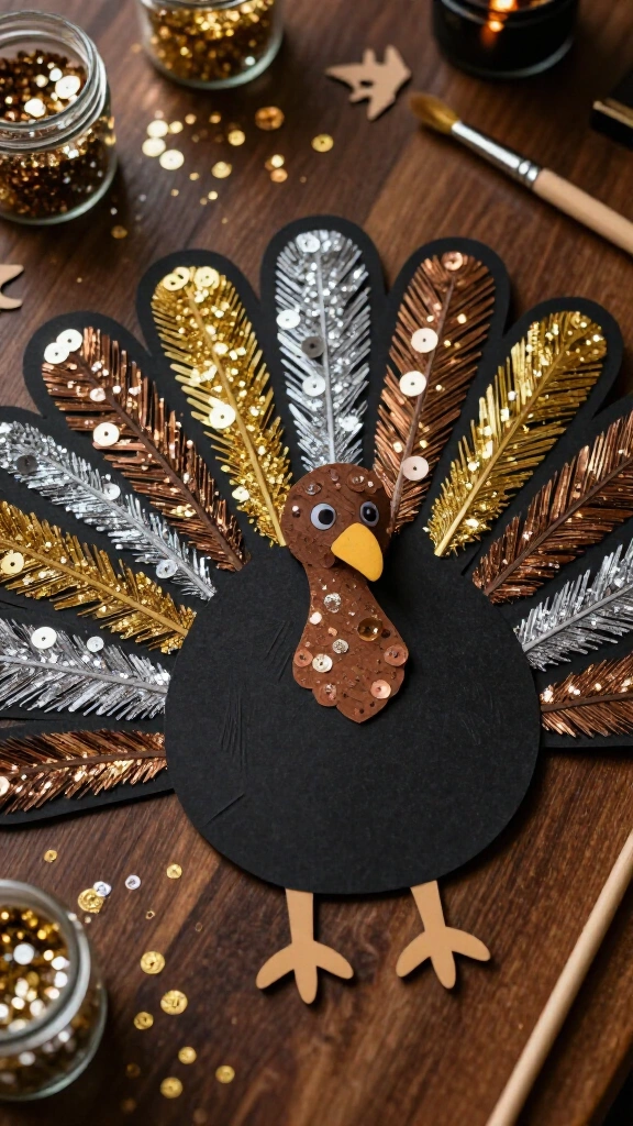Glitter and sequin glam turkey