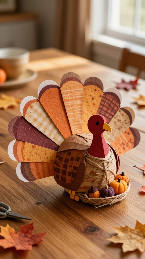 Scrapbook paper collage turkey