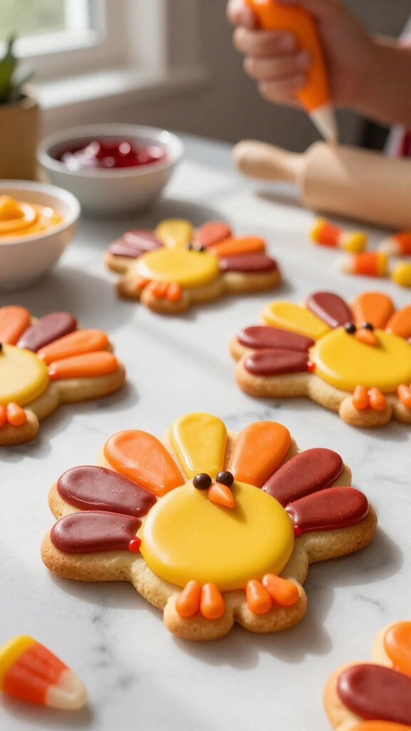 Edible cookie hand turkey