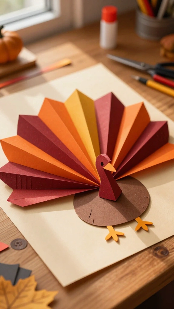 Pop-up accordion fold turkey