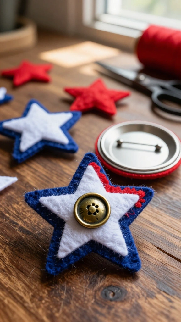 Wearable felt star lapel pins