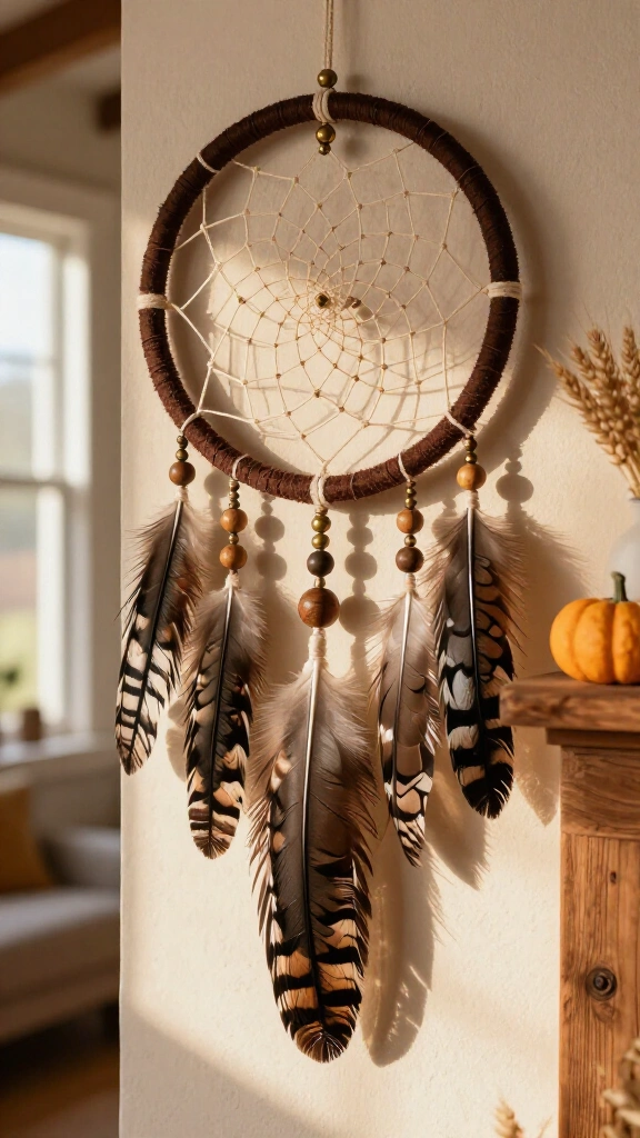 Wild turkey feather dreamcatcher