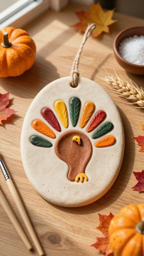 Classic salt dough turkey footprint keepsake