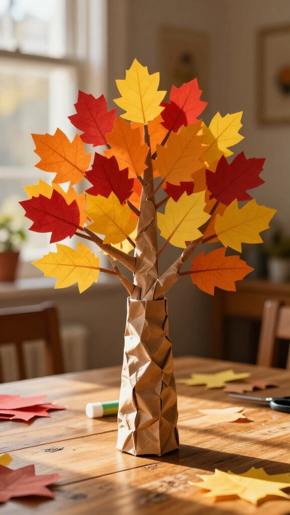 Classic twisted paper bag thankful tree