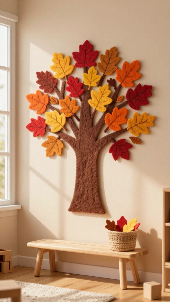 Felt board wall thankful tree for toddlers